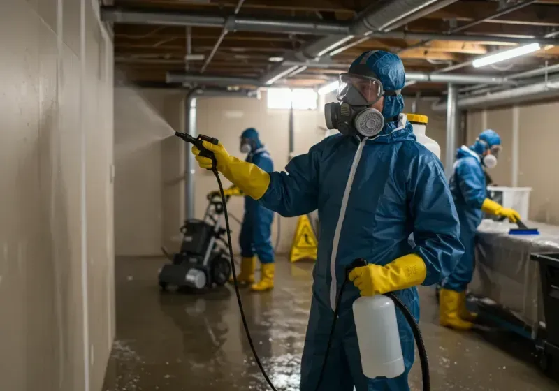 Basement Sanitization and Antimicrobial Treatment process in Rainbow, CA