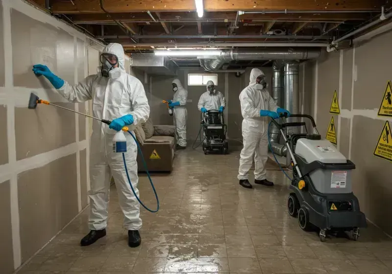 Basement Moisture Removal and Structural Drying process in Rainbow, CA